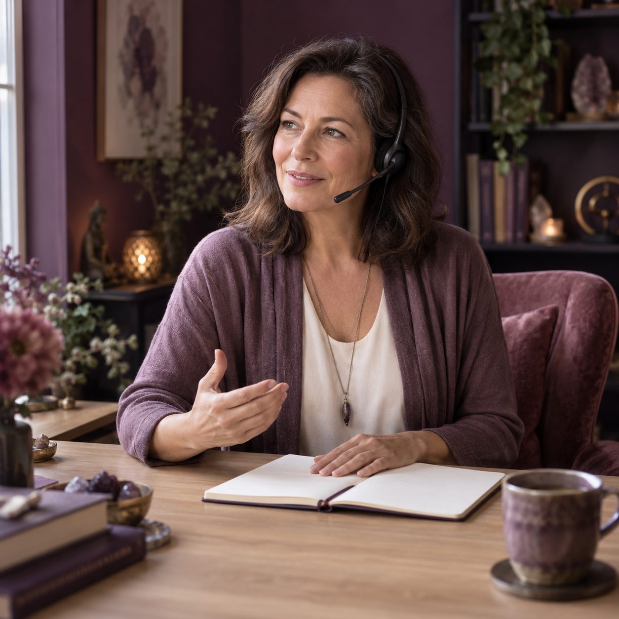 Beraterin mit Headset